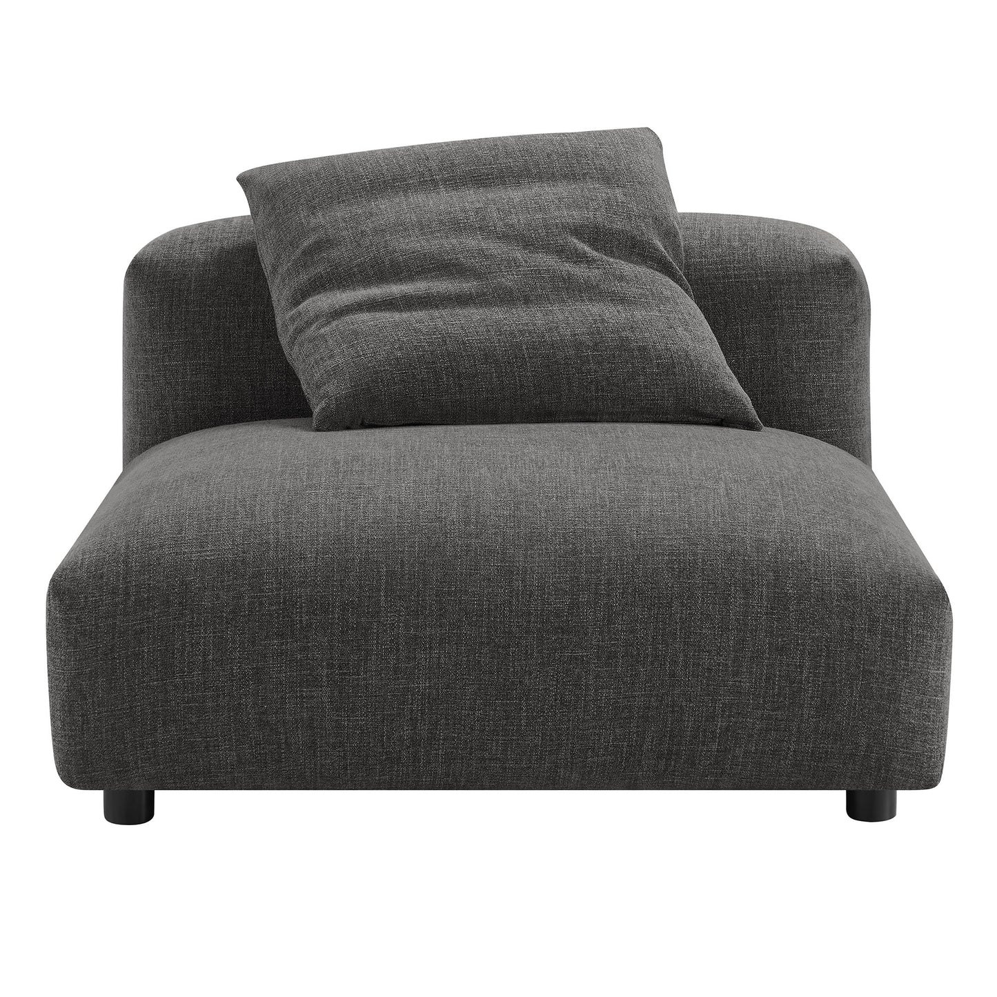 Reed 2-Piece Modular Upholstered Fabric Sofa in Charcoal
