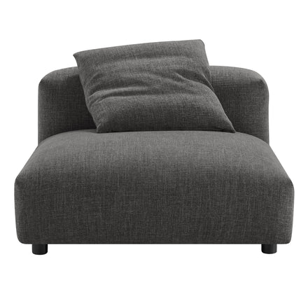 Solace 2-Piece Modular Upholstered Fabric Sofa in Charcoal