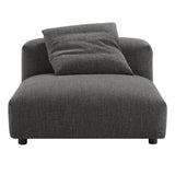 Reed 4-Piece Modular Upholstered Fabric Sectional Sofa in Charcoal