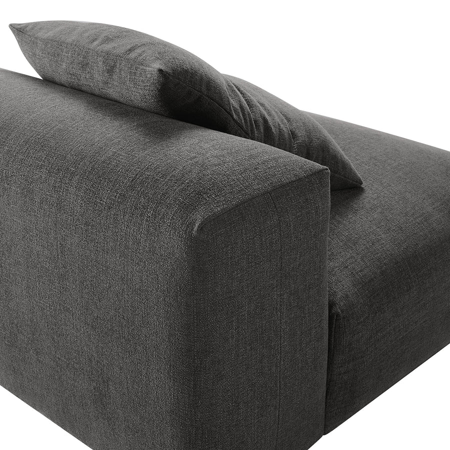Reed Modular Upholstered Fabric Armless Chair in Charcoal