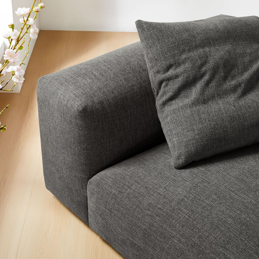 Reed Modular Upholstered Fabric Armless Chair in Charcoal