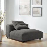 Reed Modular Upholstered Fabric Armless Chair in Charcoal