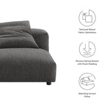 Reed Modular Upholstered Fabric Armless Chair in Charcoal
