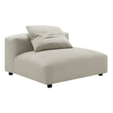 Reed Modular Upholstered Fabric Armless Chair in Linen