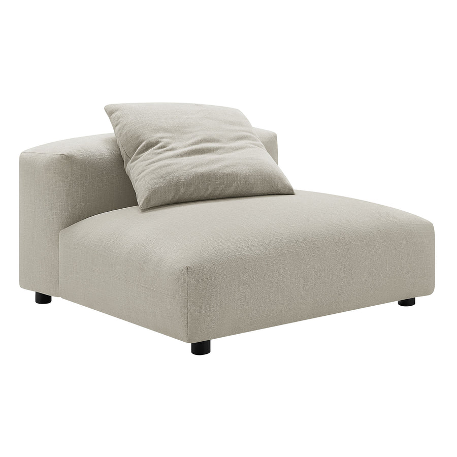 Reed 4-Piece Modular Upholstered Fabric Sectional Sofa With Ottoman in Linen