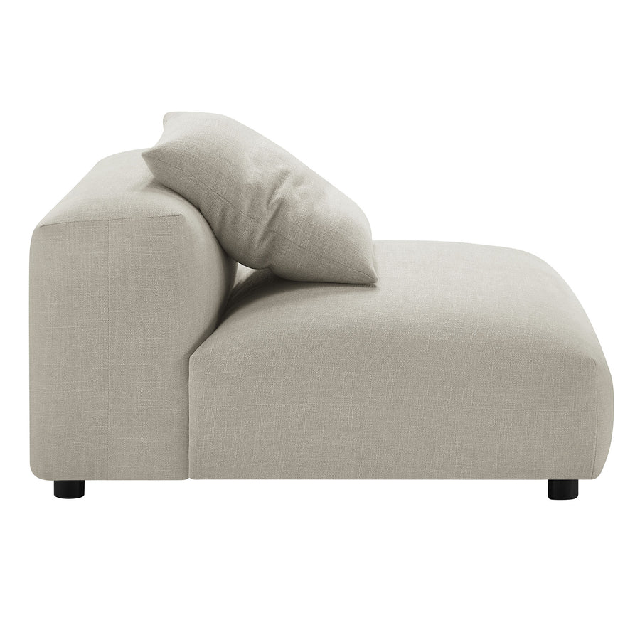 Reed 4-Piece Modular Upholstered Fabric Sectional Sofa With Ottoman in Linen