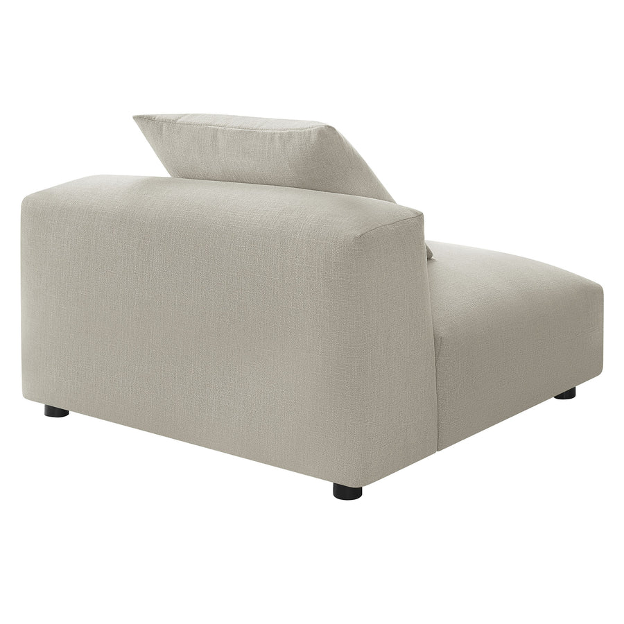 Reed Modular Upholstered Fabric Armless Chair in Linen