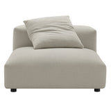Reed Modular Upholstered Fabric Armless Chair in Linen