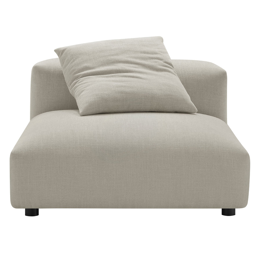 Reed Modular Upholstered Fabric Armless Chair in Linen