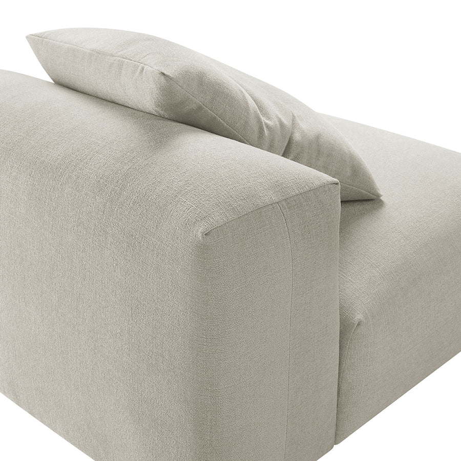 Reed Modular Upholstered Fabric Armless Chair in Linen