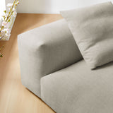Reed Modular Upholstered Fabric Armless Chair in Linen