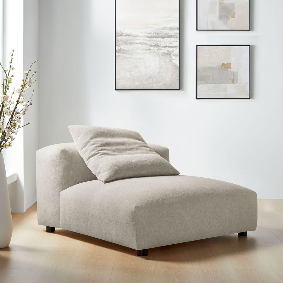 Reed Modular Upholstered Fabric Armless Chair in Linen