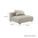 Reed Modular Upholstered Fabric Armless Chair in Linen