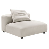 Reed Modular Upholstered Fabric Armless Chair in Salt