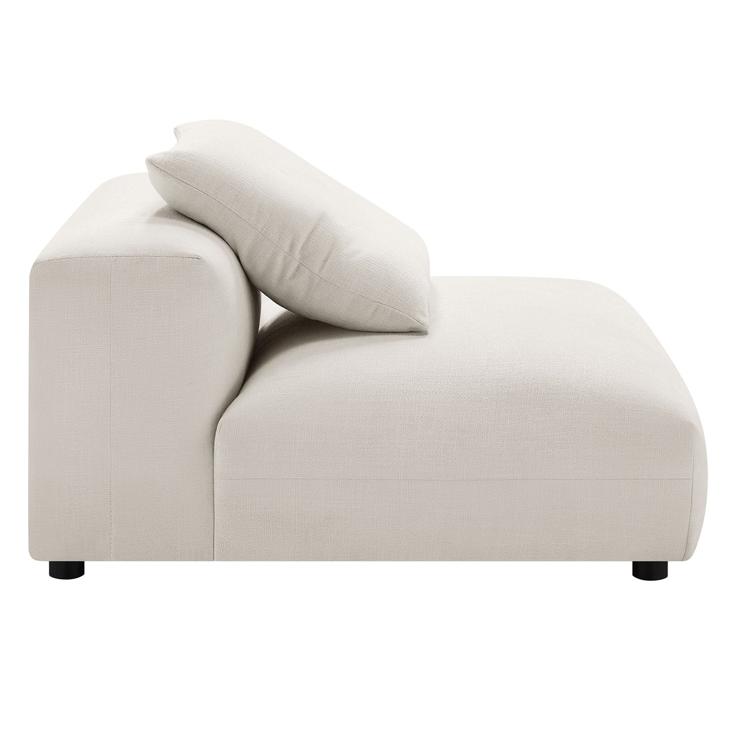 Reed 4-Piece Modular Upholstered Fabric Sectional Sofa With Ottoman in Salt