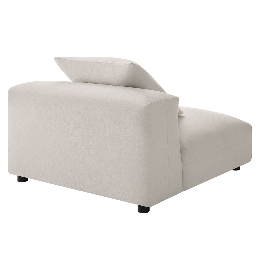 Reed Modular Upholstered Fabric Armless Chair in Salt