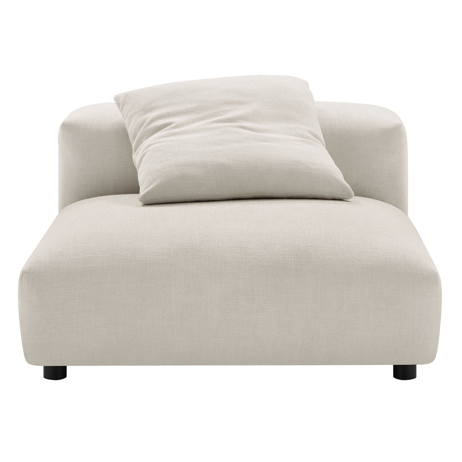 Reed Modular Upholstered Fabric Armless Chair in Salt