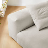 Reed Modular Upholstered Fabric Armless Chair in Salt