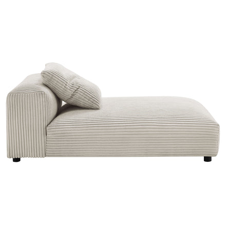 Solace 2-Piece Modular Corduroy Upholstered Sectional Sofa With Chaise in Almond