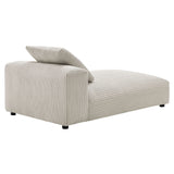 Reed Modular Corduroy Upholstered Armless Chaise Lounge in Almond
