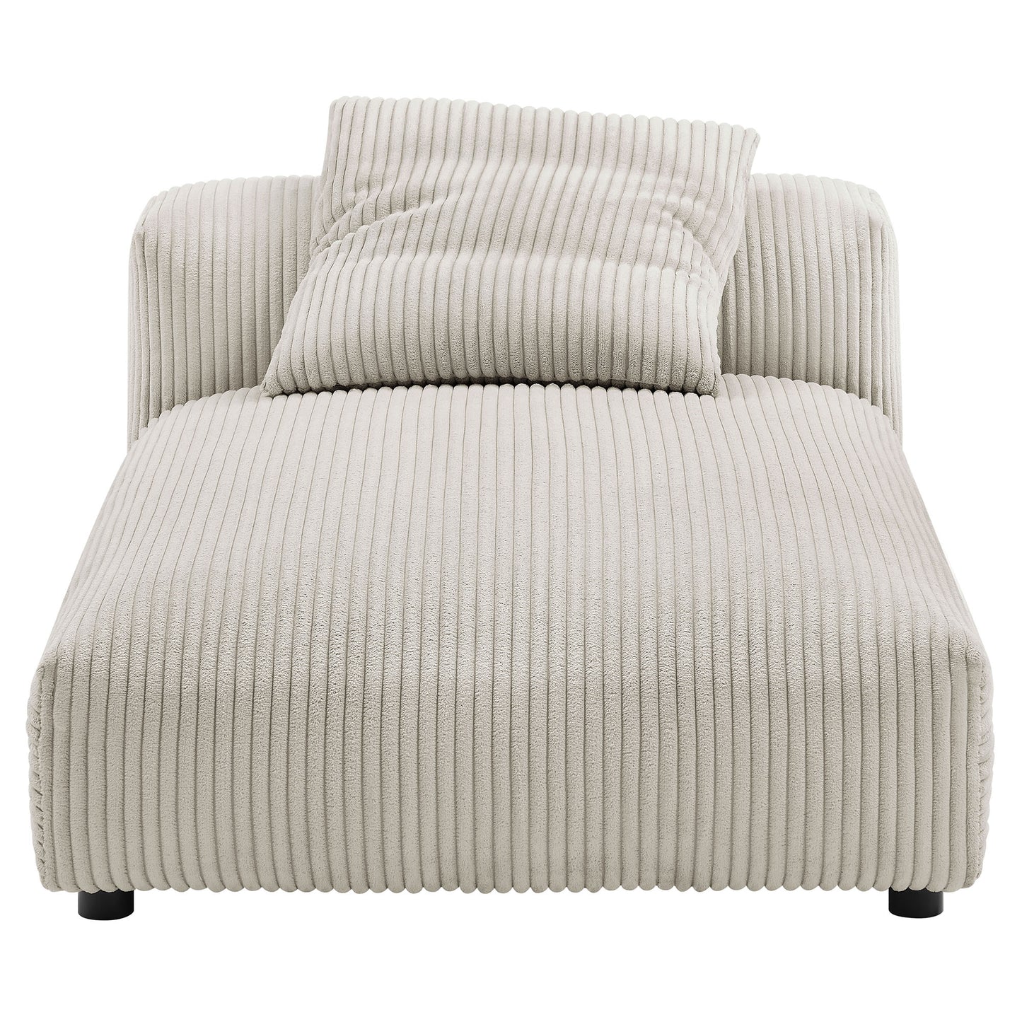 Reed 2-Piece Modular Corduroy Upholstered Sectional Sofa With Chaise in Almond