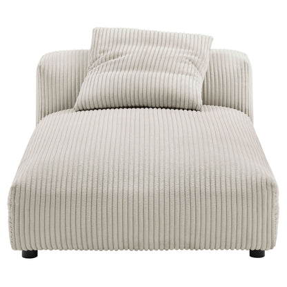 Solace Modular Corduroy Upholstered Armless Chaise Lounge by Furniture For America