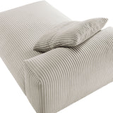 Reed Modular Corduroy Upholstered Armless Chaise Lounge in Almond