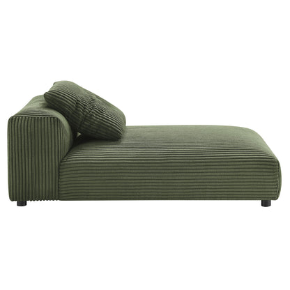 Solace Modular Corduroy Upholstered Armless Chaise Lounge by Furniture For America