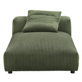 Reed 2-Piece Modular Corduroy Upholstered Sectional Sofa With Chaise in Fern