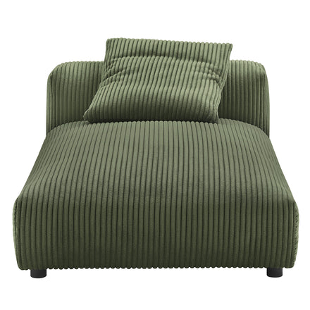 Solace 2-Piece Modular Corduroy Upholstered Sectional Sofa With Chaise in Fern