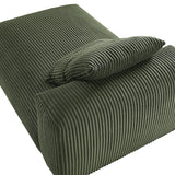 Reed Modular Corduroy Upholstered Armless Chaise Lounge in Fern
