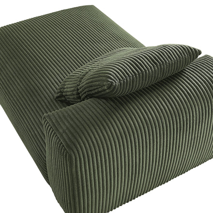 Solace Modular Corduroy Upholstered Armless Chaise Lounge in Fern