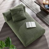 Reed Modular Corduroy Upholstered Armless Chaise Lounge in Fern