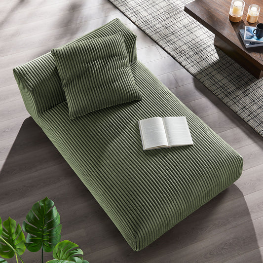 Solace Modular Corduroy Upholstered Armless Chaise Lounge by Furniture For America