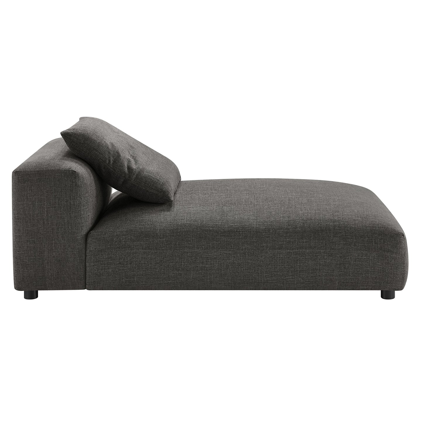 Reed 4-Piece Modular Upholstered Fabric Sectional Sofa With Ottoman in Charcoal