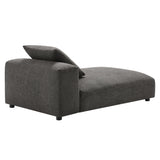 Reed Modular Upholstered Fabric Armless Chaise Lounge in Charcoal