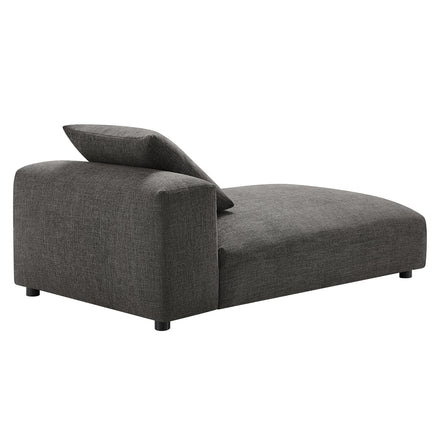 Solace Modular Upholstered Fabric Armless Chaise Lounge in Charcoal