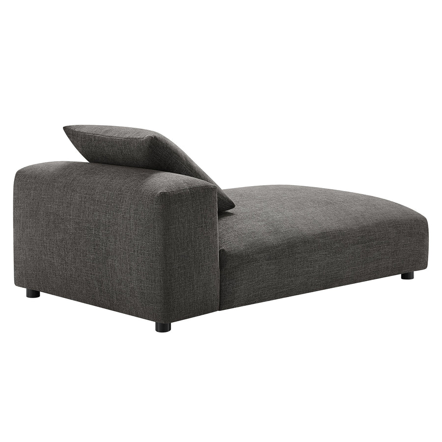 Reed Modular Upholstered Fabric Armless Chaise Lounge in Charcoal