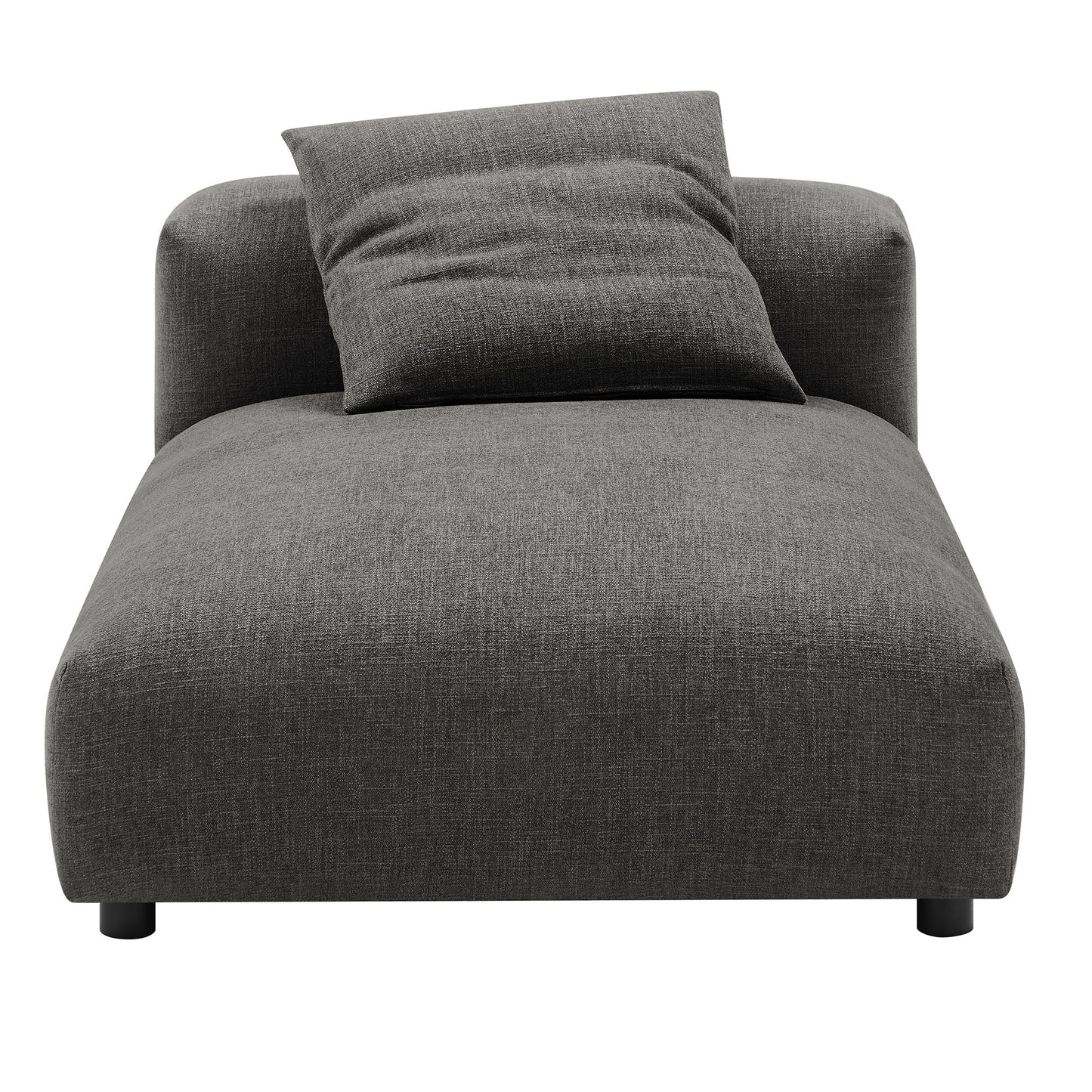 Reed 2-Piece Modular Upholstered Fabric Sectional Sofa With Chaise in Charcoal