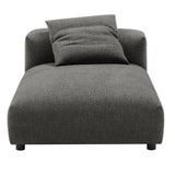Reed 2-Piece Modular Upholstered Fabric Sectional Sofa With Chaise in Charcoal