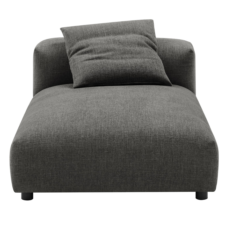 Reed 2-Piece Modular Upholstered Fabric Sectional Sofa With Chaise in Charcoal