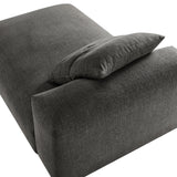 Reed Modular Upholstered Fabric Armless Chaise Lounge in Charcoal
