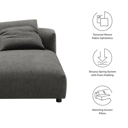 Solace Modular Upholstered Fabric Armless Chaise Lounge by Furniture For America