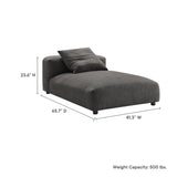 Reed Modular Upholstered Fabric Armless Chaise Lounge in Charcoal