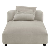 Reed 2-Piece Modular Upholstered Fabric Sectional Sofa With Chaise in Linen