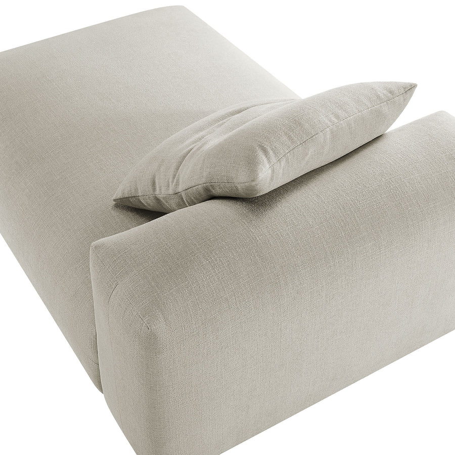 Reed Modular Upholstered Fabric Armless Chaise Lounge in Linen