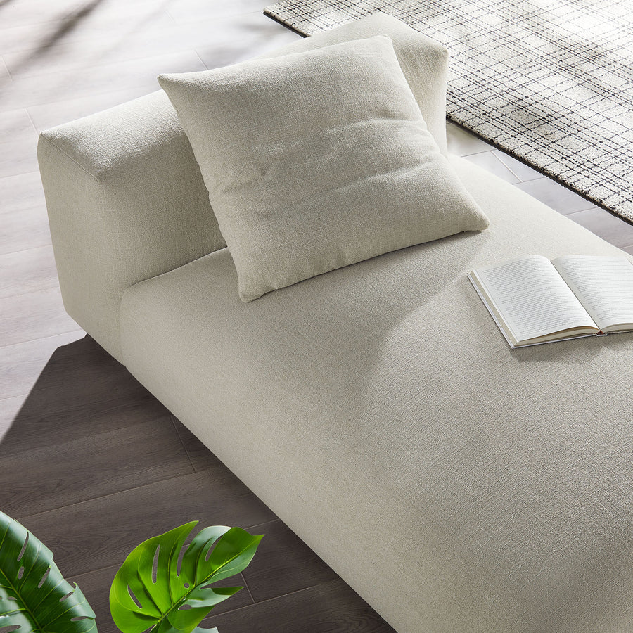 Reed Modular Upholstered Fabric Armless Chaise Lounge in Linen