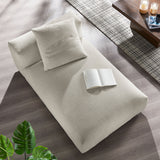 Reed Modular Upholstered Fabric Armless Chaise Lounge in Linen