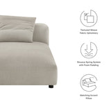Reed Modular Upholstered Fabric Armless Chaise Lounge in Linen