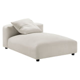 Reed 4-Piece Modular Upholstered Fabric Sectional Sofa With Ottoman in Salt